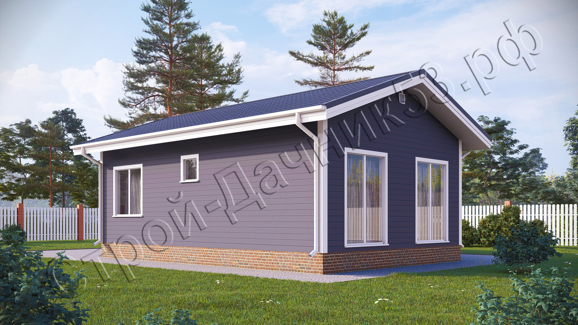 Проект каркасно-щитового дома Д–27